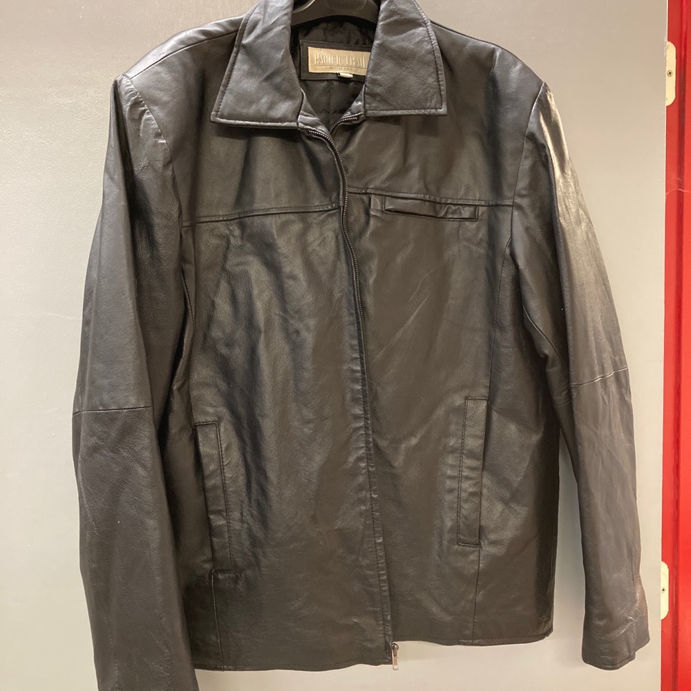 Pacific Trail Black Leather Full Zip Jacket size XLT